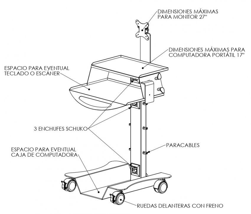 CARRO PARA ESCANER INTRAORAL