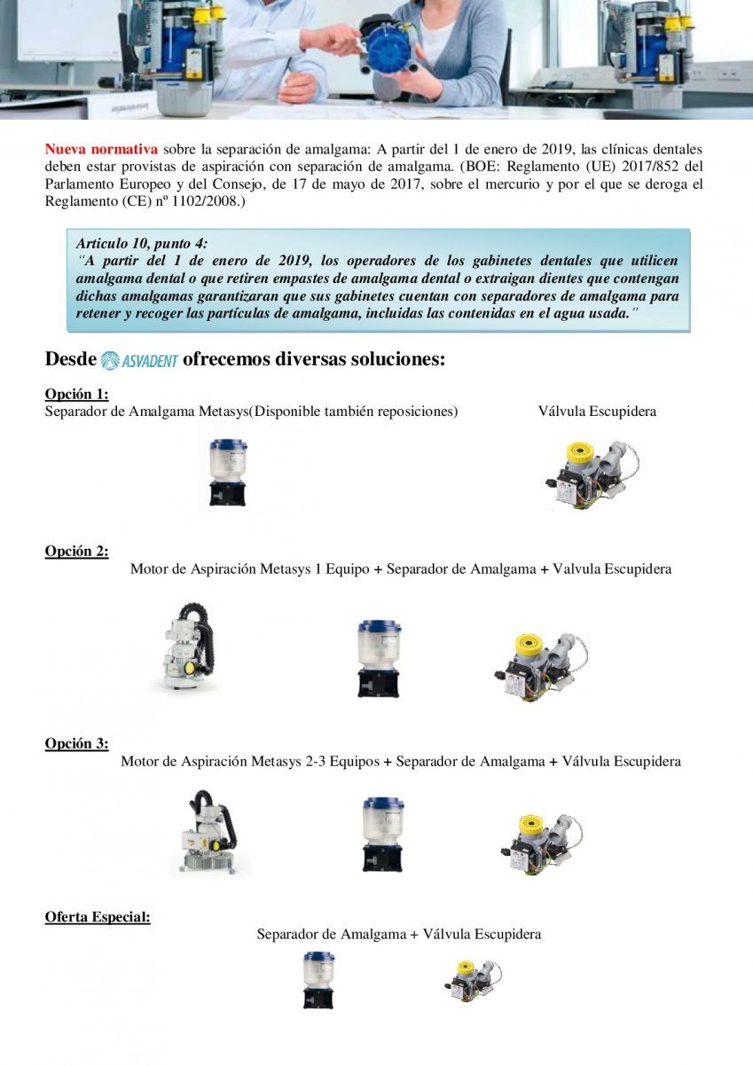 Nueva normativa sobre la separación de amalgama 001 Nueva normativa sobre la separación de amalgama 001