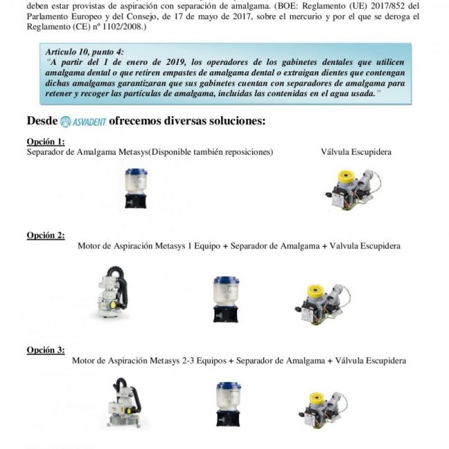 Nueva normativa sobre la separación de amalgama 001